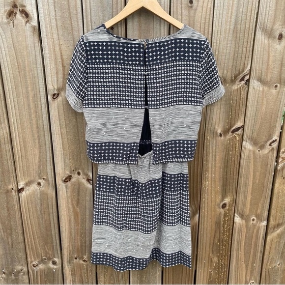 💜 Madewell Silk Dress in Hashtag Stripes - Picture 3 of 6